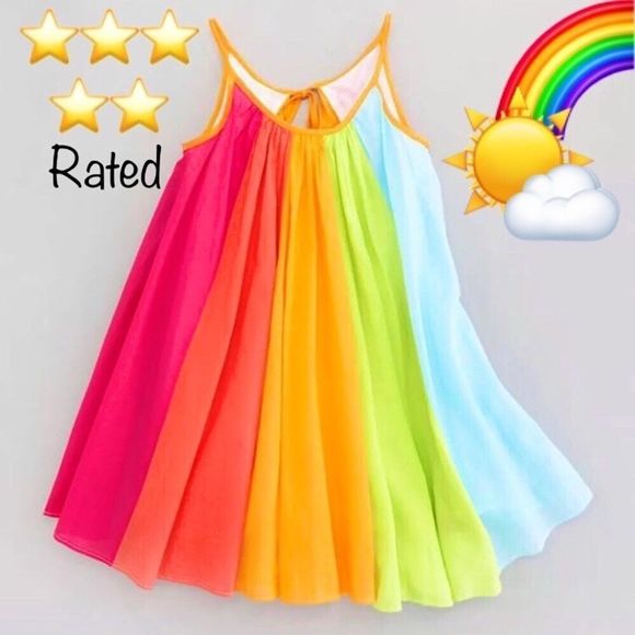 Rainbow Chiffon Sheath Sun Dress (12m-5T) - Picture 1 of 8